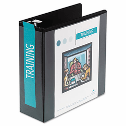 WLJ38554B Heavy-Duty D-Ring Vinyl View Binder, 4" Capacity, Black By WILSON JONES CO.
