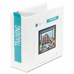 WLJ38554W Heavy-Duty D-Ring Vinyl View Binder, 4" Capacity, White By WILSON JONES CO.