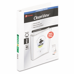 WLJ43331 Print-Won't-Stick Flexible Poly Round Ring View Binder, 5/8" Capacity, White By WILSON JONES CO.