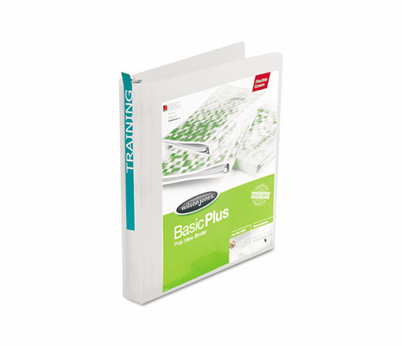 WLJ43337 Print-Won't-Stick Flexible Poly Round Ring View Binder, 1" Capacity, Clear By WILSON JONES CO.