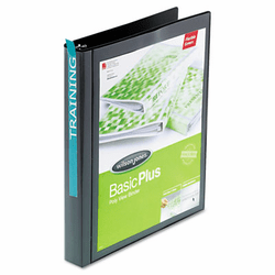 WLJ43341 Print-Wont-Stick Flexible Poly Round Ring View Binder, 1" Capacity, Black By WILSON JONES CO.