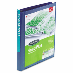 WLJ43344 Print-Won't-Stick Flexible Poly Round Ring View Binder, 5/8" Capacity, Blue By WILSON JONES CO.