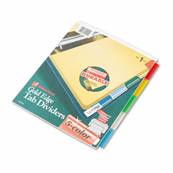 WLJ54124 Gold Pro Insertable Tab Index, Multicolor 5-Tab, Letter, Buff Sheets By WILSON JONES CO.