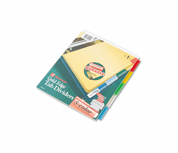 WLJ54124 Gold Pro Insertable Tab Index, Multicolor 5-Tab, Letter, Buff Sheets By WILSON JONES CO.