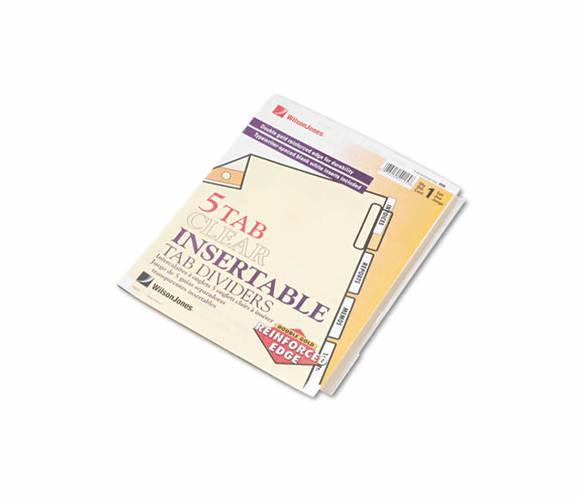 WLJ54125 Gold Pro Insertable Tab Index, Clear 5-Tab, Letter, Buff Sheets By WILSON JONES CO.