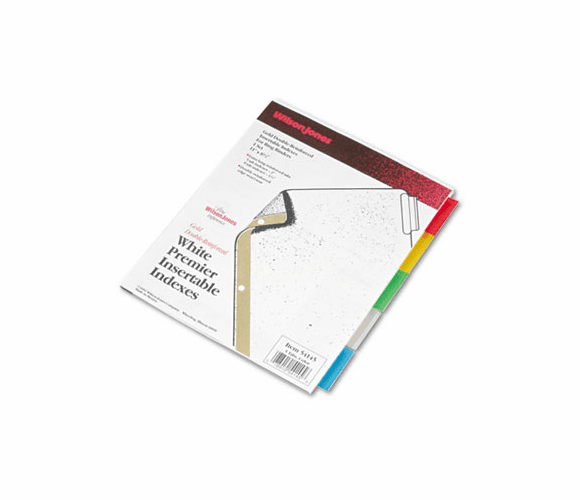 WLJ54145 Gold Pro Insertable Tab Index, Multicolor 5-Tab, Letter, White Sheets By WILSON JONES CO.