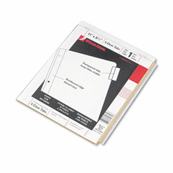 WLJ54310 Single-Sided Reinforced Insertable Index, Clear 5-Tab, Letter, Buff, 5/Set By WILSON JONES CO.