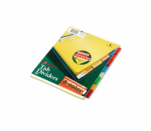 WLJ54311 Single-Sided Reinforced Insertable Index, Multicolor 8-Tab, Letter, Buff, 8/Set By WILSON JONES CO.