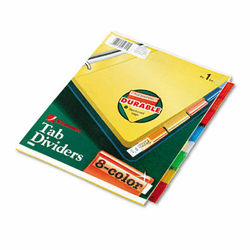 WLJ54311 Single-Sided Reinforced Insertable Index, Multicolor 8-Tab, Letter, Buff, 8/Set By WILSON JONES CO.