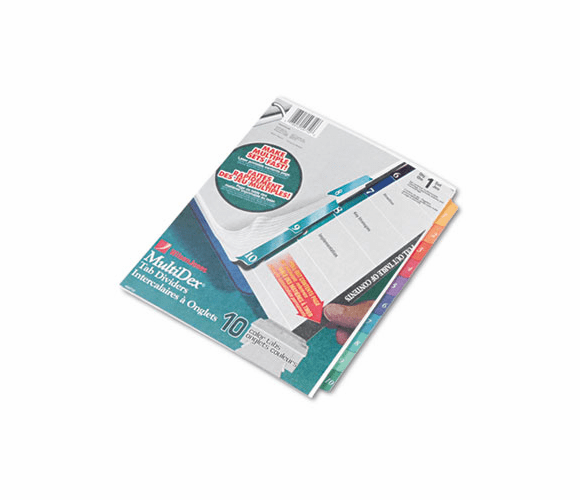 WLJ54710 Multi-Dex Quick Reference Index, Assorted Color 10-Tab, Letter, 10/Set By WILSON JONES CO.