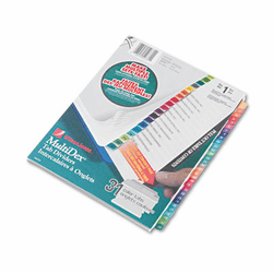 WLJ54731 Multi-Dex Quick Reference Index, Assorted Color 31-Tab, Letter, 31/Set By WILSON JONES CO.