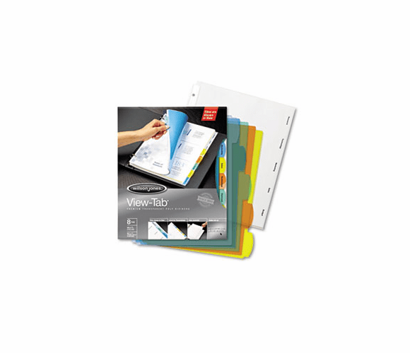 WLJ55061 View-Tab Transparent Index Dividers, 5-Tab, Round, Letter, Assorted, 5/Set By WILSON JONES CO.