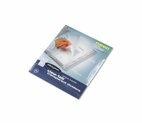 WLJ55066 View-Tab Transparent Index Dividers, 5-Tab, Square, Letter, Clear, 5/Set By WILSON JONES CO.