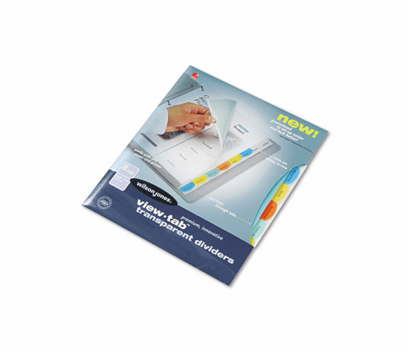 WLJ55067 View-Tab Transparent Index Dividers, 8-Tab, Square, Letter, Assorted, 8/Set By WILSON JONES CO.