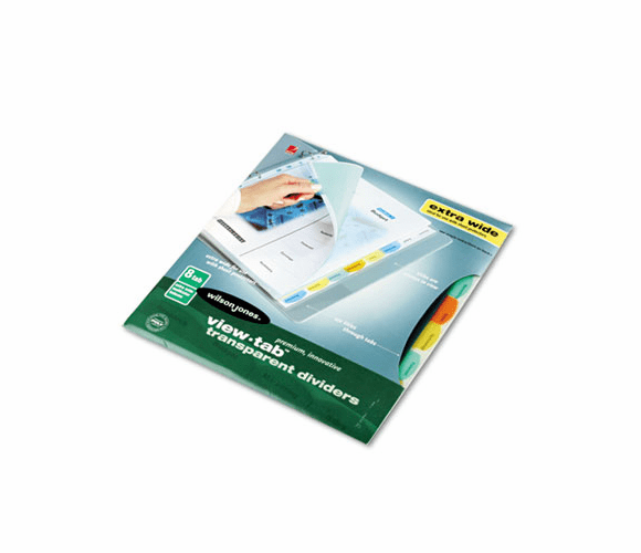WLJ55070 View-Tab Transparent Index Dividers, 8-Tab, Extra Wide Square, Letter, Assorted By WILSON JONES CO.