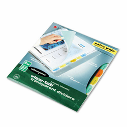 WLJ55070 View-Tab Transparent Index Dividers, 8-Tab, Extra Wide Square, Letter, Assorted By WILSON JONES CO.