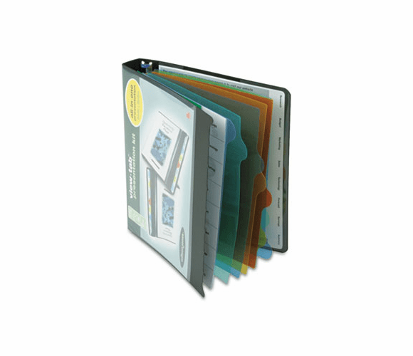 WLJ55095 View-Tab Round Ring Presentation Binder, 8-Tab Style, 1" Capacity, Black By WILSON JONES CO.