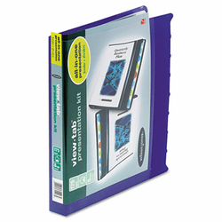 WLJ55096 View-Tab Round Ring Presentation Binder, 8-Tab Style, 1" Capacity, Blue By WILSON JONES CO.