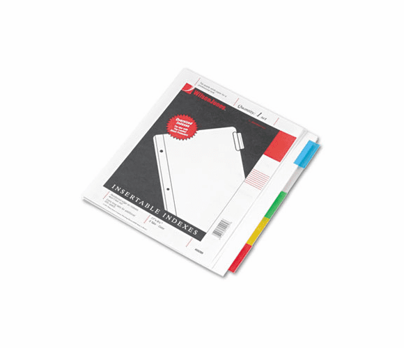 WLJ55205 Oversized Reinforced Insertable Index, Multicolor 5-Tab, 9-1/4 x 11, White By WILSON JONES CO.