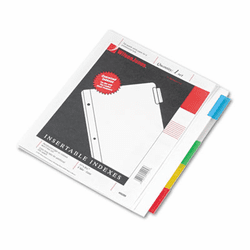 WLJ55205 Oversized Reinforced Insertable Index, Multicolor 5-Tab, 9-1/4 x 11, White By WILSON JONES CO.