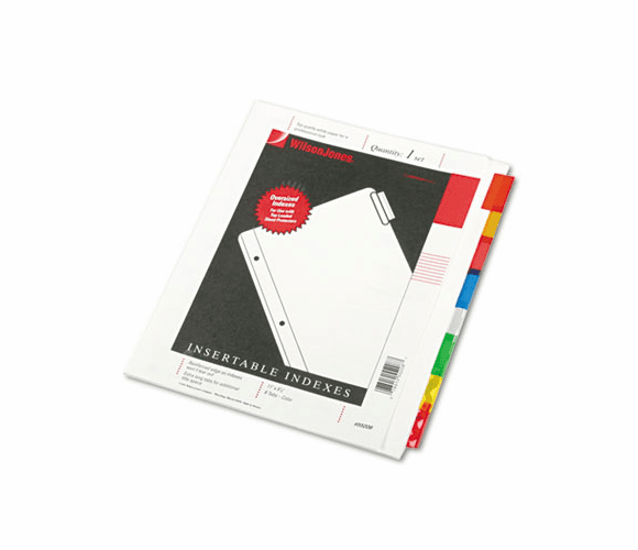 WLJ55208 Oversized Reinforced Insertable Index, Multicolor 8-Tab, 9-1/4 x 11, White By WILSON JONES CO.