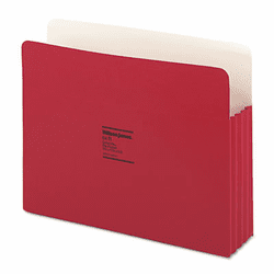 WLJ64R ColorLife 3 1/2 Inch Expansion Pocket, Straight Tab, Manila, Letter, Red, 25/Box By WILSON JONES CO.