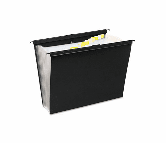 WLJ68205 Slidebar File with Expanding 13 Pockets, Poly, Letter, Black By WILSON JONES CO.