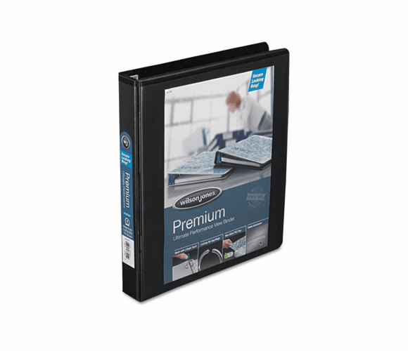 WLJ87900 Premium Single-Touch Locking Round Ring View Binder, 1" Capacity, Black By WILSON JONES CO.