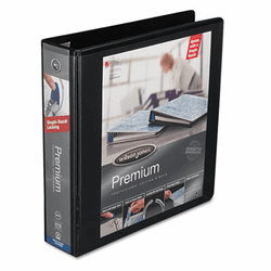 WLJ87906 Premium Single-Touch Locking Round Ring View Binder, 2" Capacity, Black By WILSON JONES CO.