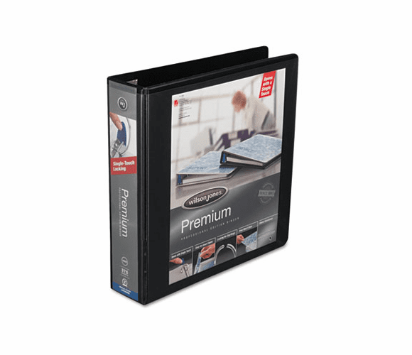 WLJ87906 Premium Single-Touch Locking Round Ring View Binder, 2" Capacity, Black By WILSON JONES CO.
