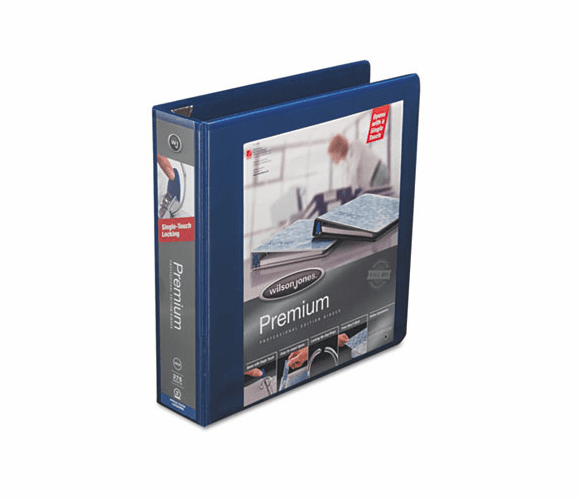 WLJ87907 Premium Single-Touch Locking Round Ring View Binder, 2" Capacity, Blue By WILSON JONES CO.