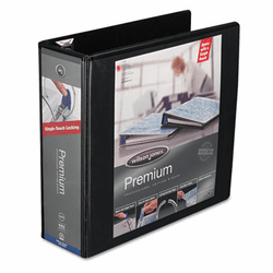 WLJ87909 Premium Single-Touch Locking Round Ring View Binder, 3" Capacity, Black By WILSON JONES CO.