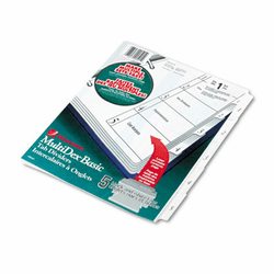 WLJ90501 Multi-Dex Index Black & White 5-Tab, 1-5, Letter, 5/Set By WILSON JONES CO.