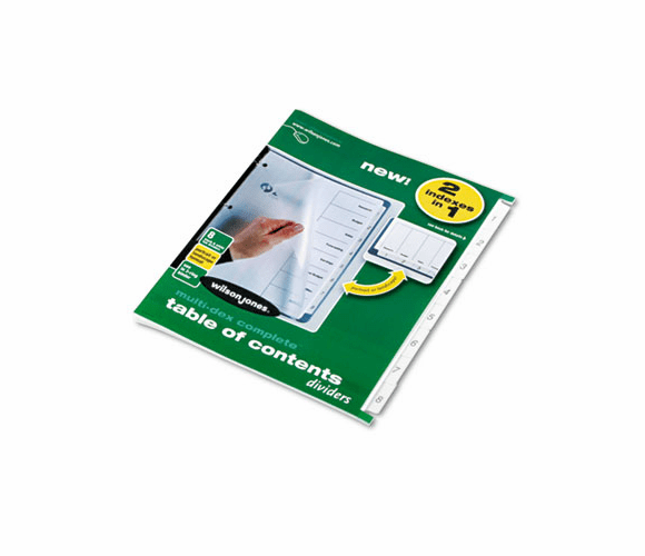 WLJ90801 Multi-Dex Index Black & White 8-Tab, 1-8, Letter, 8/Set By WILSON JONES CO.