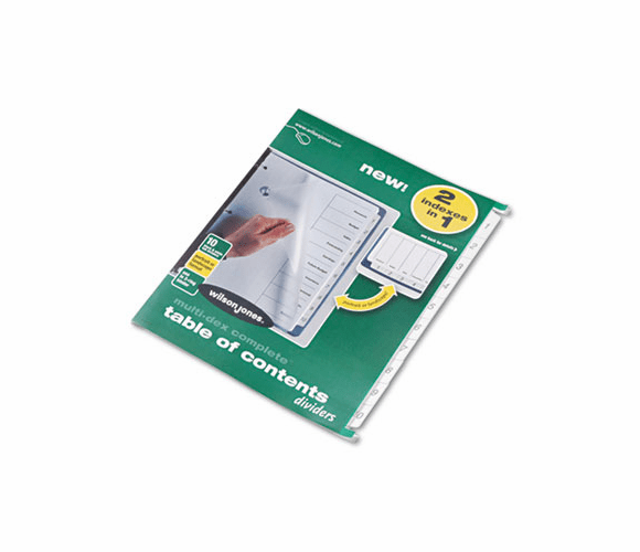 WLJ91001 Multi-Dex Index Black & White 10-Tab, Labeled 1-10, Letter, 10/Set By WILSON JONES CO.