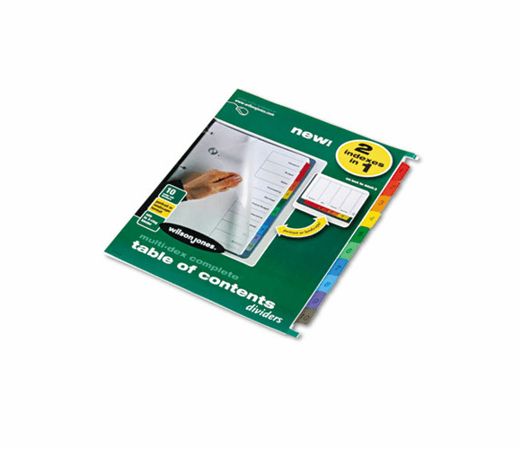 WLJ91003 Multi-Dex Index Assorted Color 10-Tab, Labeled 1-10, Letter, 10/Set By WILSON JONES CO.