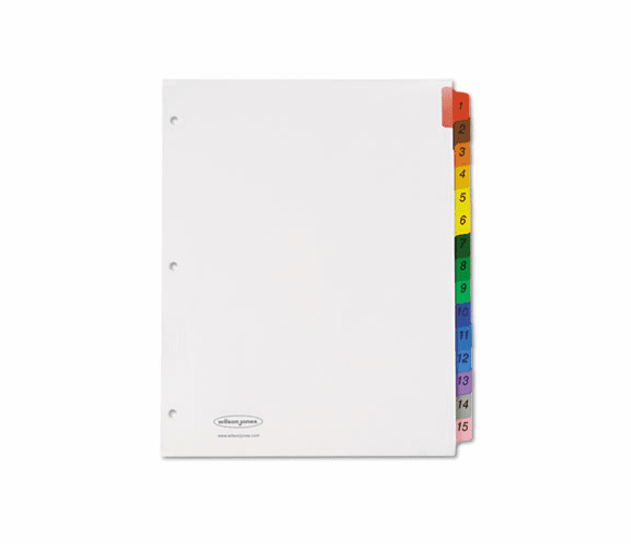 WLJ91503 Multi-Dex Index Assorted Color 15-Tab, Labeled 1-15, Letter, 15/Set By WILSON JONES CO.