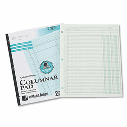 WLJG7202A Accounting Pad, Two Eight-Unit Columns, 8-1/2 x 11, 50-Sheet Pad By WILSON JONES CO.