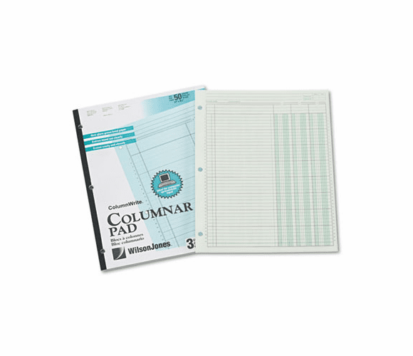 WLJG7203A Accounting Pad, Three Eight-Unit Columns, 8-1/2 x 11, 50-Sheet Pad By WILSON JONES CO.