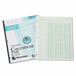 WLJG7205A Accounting Pad, Five Eight-Unit Columns, 8-1/2 x 11, 50-Sheet Pad By WILSON JONES CO.