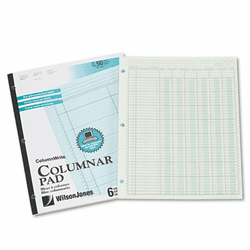WLJG7206A Accounting Pad, Six Six-Unit Columns, 8-1/2 x 11, 50-Sheet Pad By WILSON JONES CO.