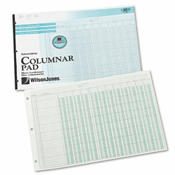 WLJG7212A Side-Punched Columnar Pad, 12 8-Unit Columns, Perforated Heading, 11 x 16-3/8 By WILSON JONES CO.