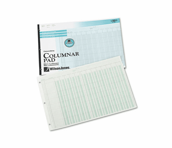 WLJG7213A Accounting Pad, 13 Eight-Unit Columns, 11 x 16 3/8, 50-Sheet Pad By WILSON JONES CO.