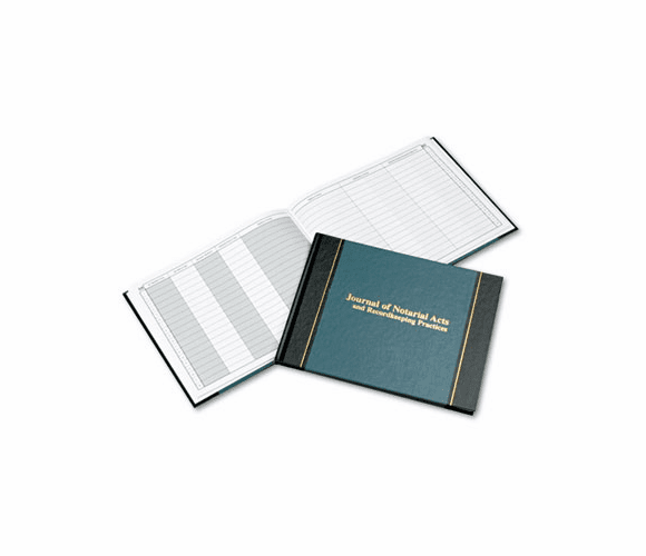 WLJS495 Journal of Notarial Acts, Blue Cover, 90 Pages, 8 5/8 x 11 1/8 By WILSON JONES CO.