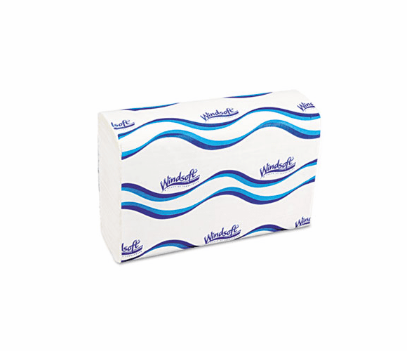 WNS101 Embossed C-Fold Paper Towels, 10-1/10 x 13-1/5, White, 200/Pack, 12 Packs/Carton By WINDSOFT