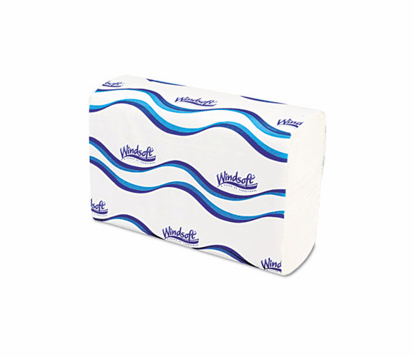 WNS105 Embossed Multifold Paper Towel, 9 1/5 x 9 2/5, Bleached White, 250/Pack, 16/Ctn. By WINDSOFT