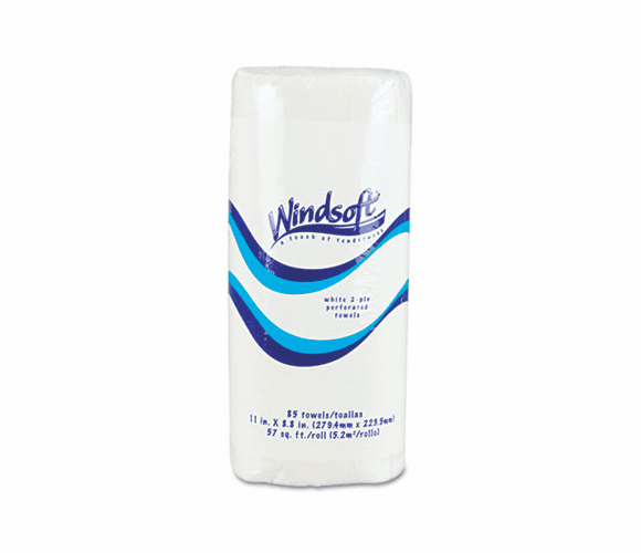 WNS122085RL Perforated Paper Towel Rolls, 11 x 8 4/5, White, 85/Roll By WINDSOFT