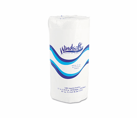WNS1220CT Perforated Paper Towel Rolls, 11 x 8 4/5, White, 100/Roll, 30/Carton By WINDSOFT