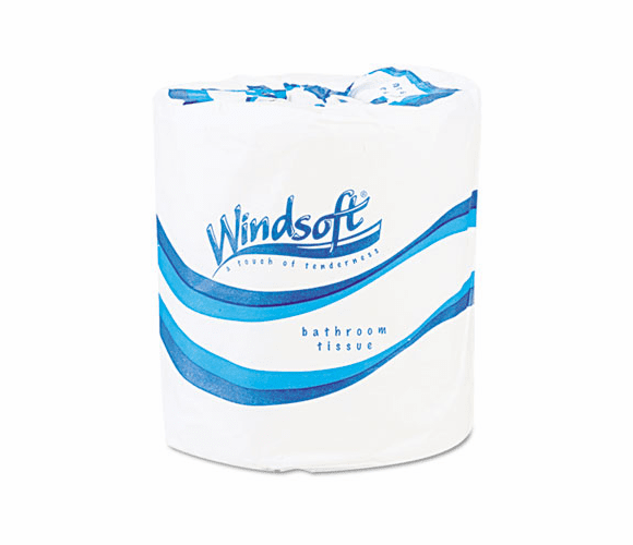 WNS2200 Single Roll Bath Tissue, 500 Sheets/Roll, 96 Rolls/Carton By WINDSOFT