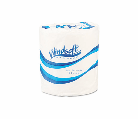 WNS2210 Single Roll Bath One-Ply Bath Tissue, 1000 Sheets/Roll, 96 Rolls/Carton By WINDSOFT